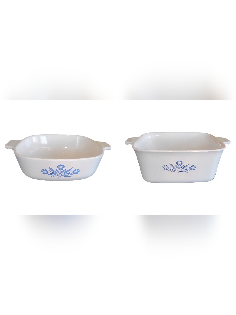 2 Vintage Corningware Blue Cornflower Dishes